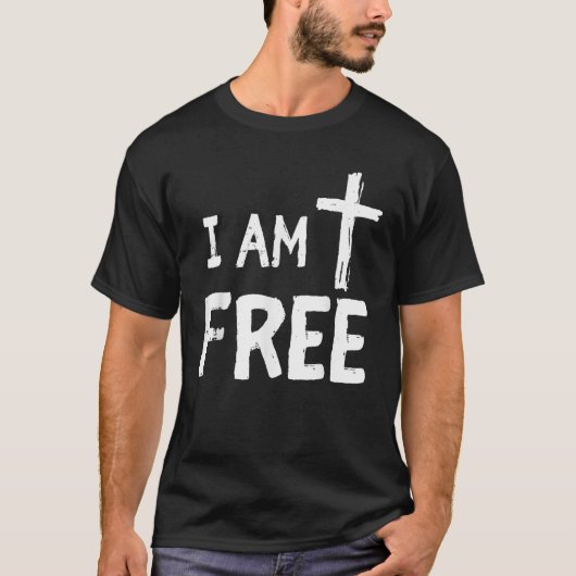 僕は自由のクリスチャン誇りを持っただ Tシャツ (正面)