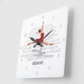 僕は舞踊家だ スクエア壁時計 (傾斜)