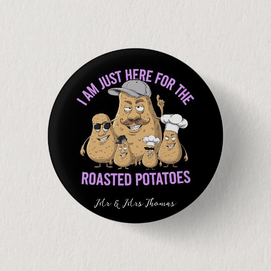 僕は芋の焼くばかりだおもしろい 缶バッジ (正面)