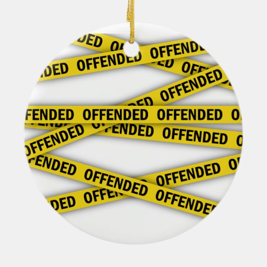 僕は警察のテープが通らないように怒っている セラミックオーナメント (裏面)