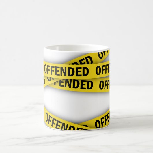 僕は警察のテープが通らないように怒っている モーフィングマグカップ (中央)