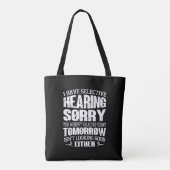 僕は選んで聴いている、君は聞いていなかった厳選された トートバッグ (裏面)