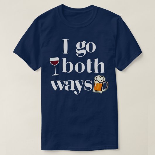 僕は酒を飲んでビールを飲みに行くおもしろい Tシャツ (デザイン正面)