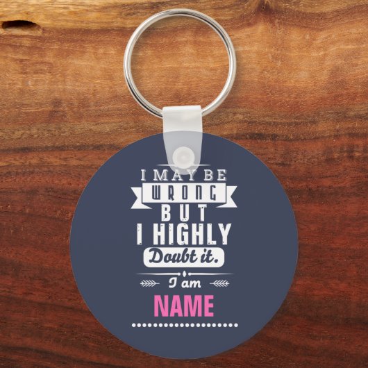 僕は間違っているかもしれないが、僕は非常に疑っている名前 キーホルダー (正面)