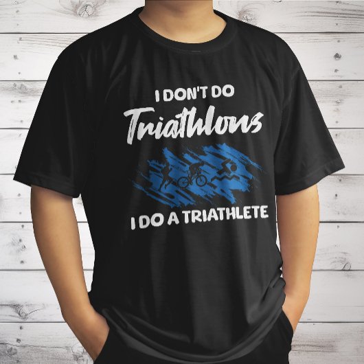 僕は陸上競技者だからトライアスロンはしなおもしろいい Tシャツ