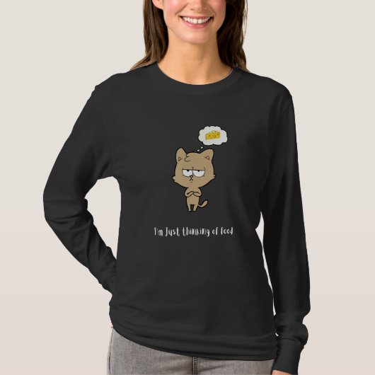 僕は食べ物考える好きで皮肉ばかりだ Tシャツ (正面)