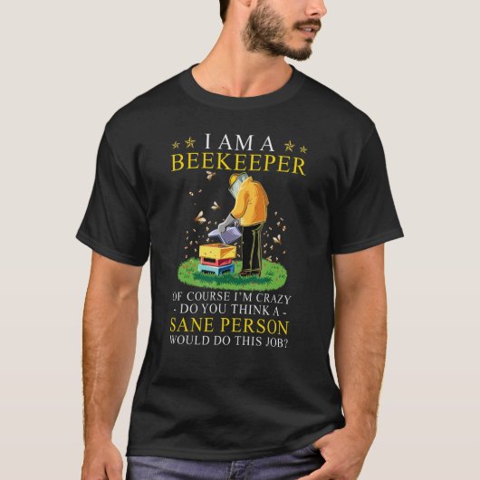 僕は養蜂家だ熱狂するよ考え Tシャツ (正面)