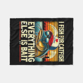 僕は魚を釣る他は何でも魚を釣る フリースブランケット (正面(横))