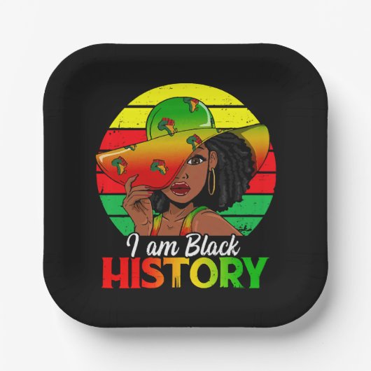 僕は黒人の歴史アフリカ系アメリカ人 ペーパープレート (正面)