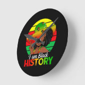僕は黒人の歴史アフリカ系アメリカ人 ラウンド壁時計 (傾斜)