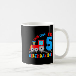 僕は5歳!電車大好き!5歳の誕生日おめでとう コーヒーマグカップ