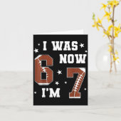 僕は6歳から7歳になる フットボール テーマ 7歳の誕生日 カード (黄色い花)