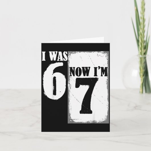 僕は6歳から7歳に成長 面白い67 7歳の誕生日 カード (正面)
