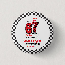 僕は6歳から7歳に – 双子の7歳誕生日ボタン 缶バッジ