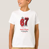 僕は6歳から7歳に – 双子の7歳誕生日 Tシャツ (正面)