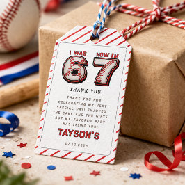 僕は6歳だった、今は７歳 – 野球７歳の誕生日 ギフトタグ