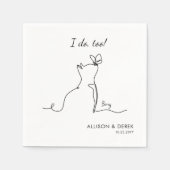 僕もやるよ |かわいいペットネーム結婚ミニマル猫 スタンダードカクテルナプキン (正面)