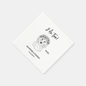 僕もやるよ |カスタムミニマル犬のペット名結婚の スタンダードカクテルナプキン (角)