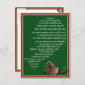 僕も恋しく思ハートの半ばの文字 シーズンポストカード (正面/裏面)