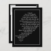 僕も恋しく思ハートの半分で文字 ポストカード (正面/裏面)