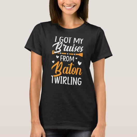 僕得はバトンの回転する体操選手のアザ専攻の Tシャツ (正面)