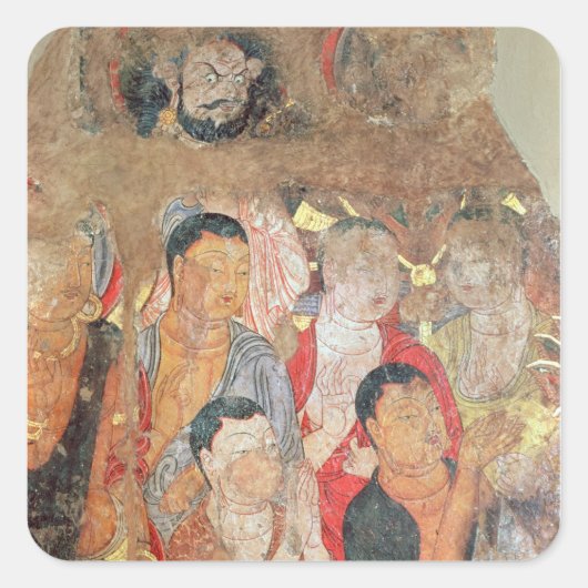 僧と仏のグループ スクエアシール (正面)