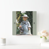 僧の像の時計 スクエア壁時計 (ホーム)