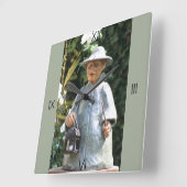 僧の像の時計 スクエア壁時計 (傾斜)