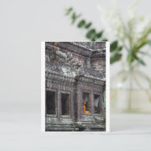 僧侶のめい想アンコールワット寺院 ポストカード (スタンド正面)