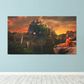 僧侶めい想のファンタジー風景 キャンバスプリント (インサイチュ (ウッドフロア))