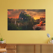 僧侶めい想のファンタジー風景 キャンバスプリント (インサイチュ (リビング))