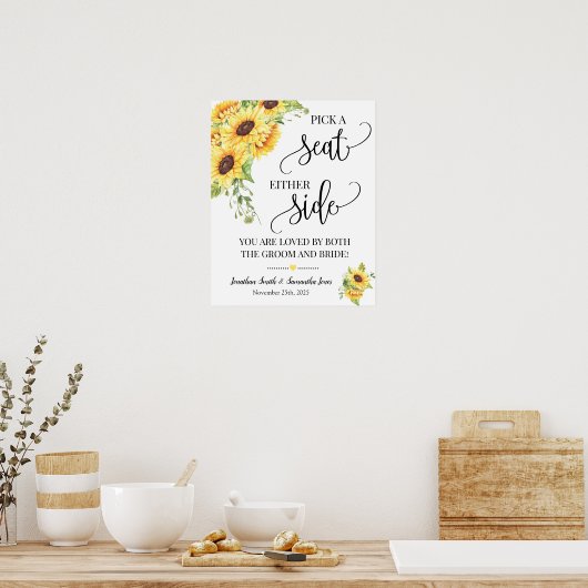 儀式用のひまわり結婚の両側の席を選ぶ ポスター (キッチン)