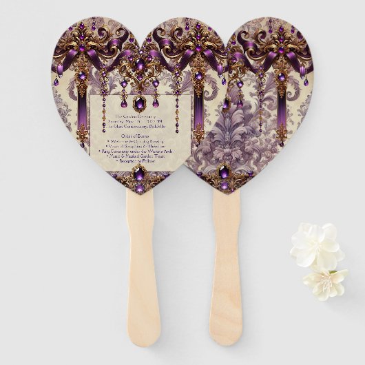 儀式用ファン | フジタリアマスカレード結婚式 プログラム ハンドファン (正面&裏面)