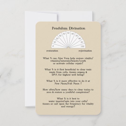儀式、占い及び治療カード-アロエヴィエラ 招待状 (裏面)