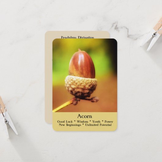 儀式、占い及び治療カード-ドングリ カード (正面/裏面インサイチュ)