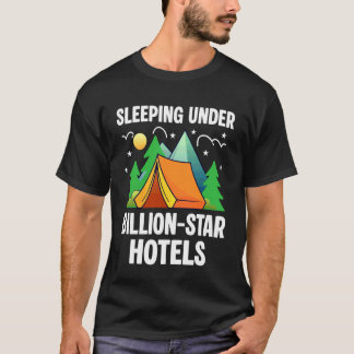 億つ星ホテルで寝る おもしろキャンパーNA Tシャツ