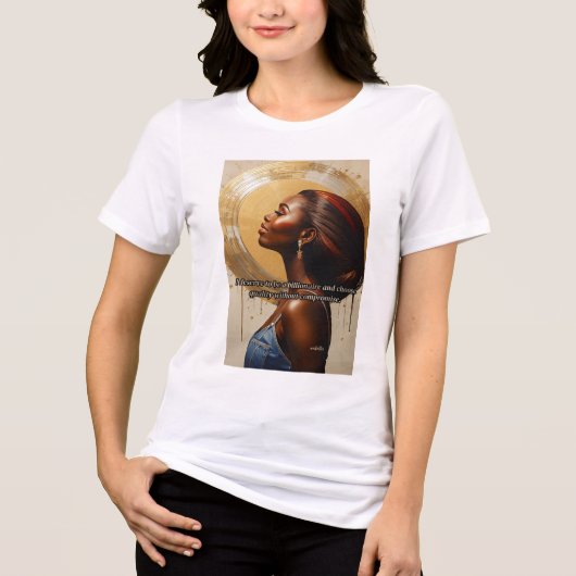 億万長者のマインドセット モチベーショナルTシャツ トライブレンドTシャツ (正面)