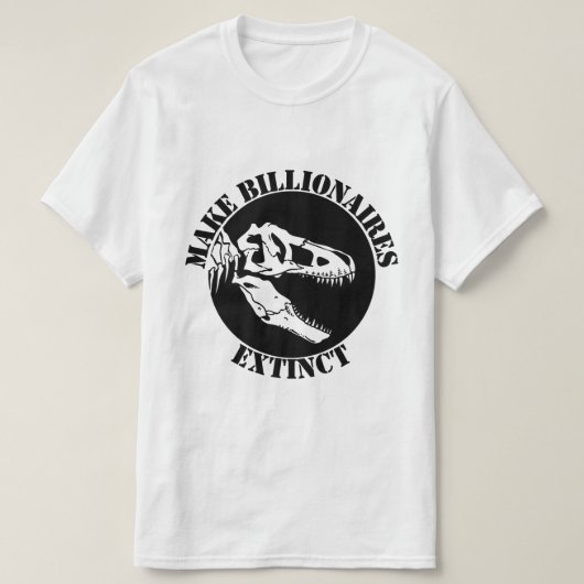 億万長者を絶滅させる Tシャツ (デザイン正面)