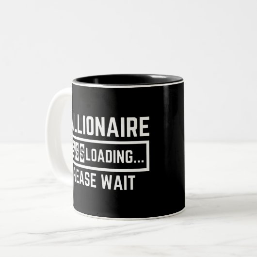 億万長者を読み込んでいます。しばらくお待ちください ツートーンマグカップ (正面左)