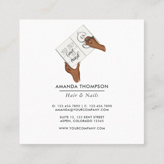 億万長者マインドセットインテリアデザイナー スクエア名刺 (裏面)