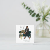 億万長者マインドセットインテリアデザイナー スクエア名刺 (スタンド正面)