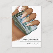 億万長者マインドセットヘア&爪、 ネイル美しいサロン 名刺 (正面)