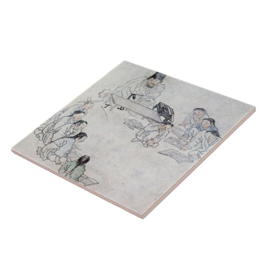 儒教の教室(Sodang) (色刷) タイル (側面)