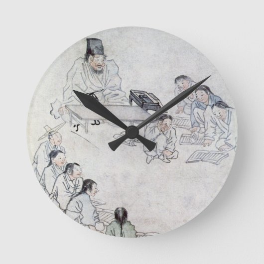 儒教教室（ソダン）(カラープリント) ラウンド壁時計 (正面)
