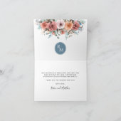 儚いダスティーブルー、スレートの花柄感謝カード サンキューカード (内部)