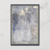 儚いネイビー ヴィンテージ アールヌーヴォー ウェディング RSVP エンクロージャーカード (正面)