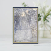 儚いネイビー ヴィンテージ アールヌーヴォー ウェディング RSVP エンクロージャーカード (スタンド正面)