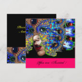 儚いハロウィンマスカレードボール,フクシアブラック 招待状 (正面/裏面)