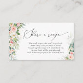 儚いバラのピンクのレシピリクエストカード エンクロージャーカード (正面)