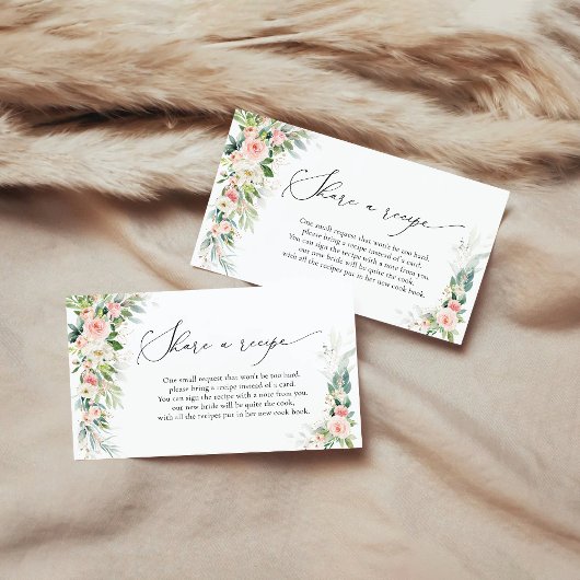 儚いバラのピンクのレシピリクエストカード エンクロージャーカード